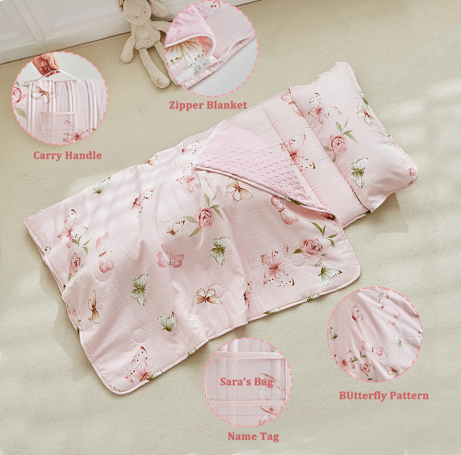 DuShow nap mat roll-up with carry handle ready for travel