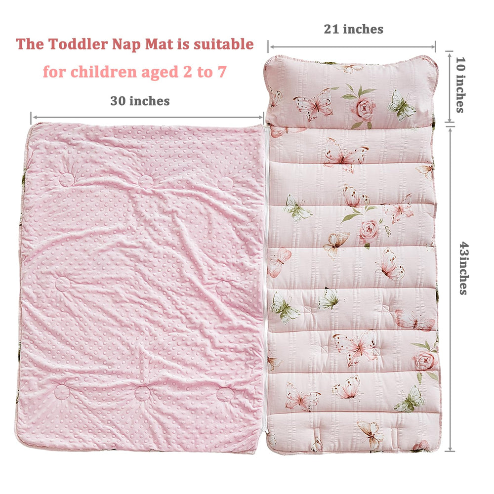 DuShow nap mat with zipper detachable blanket closeup of detachment convenience