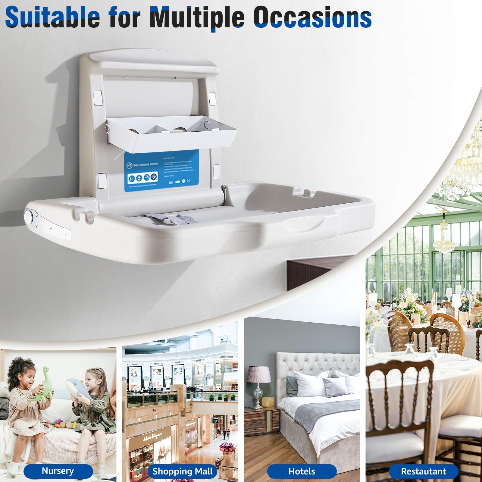 DutyWorks fold-down table supports up to 20 kg for reliable diaper changes