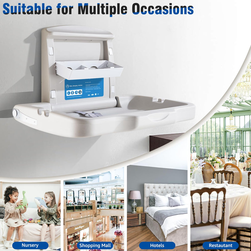 DutyWorks fold-down table supports up to 20 kg for reliable diaper changes