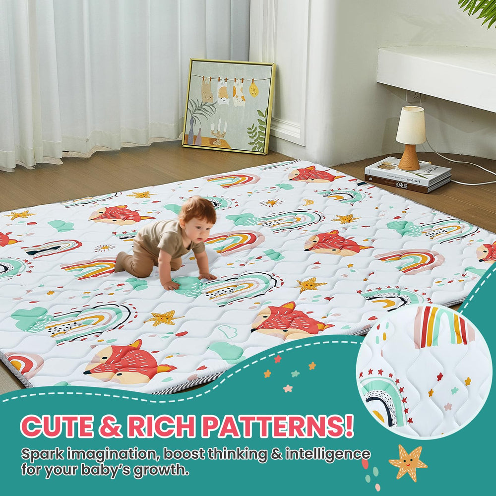 Duwenem Rainbow Fox machine-washable surface for easy cleanup.