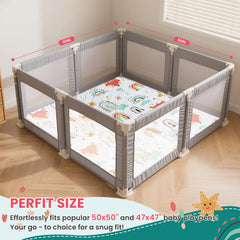 Duwenem Rainbow Fox 71x59 mat demonstrates large-area play space.