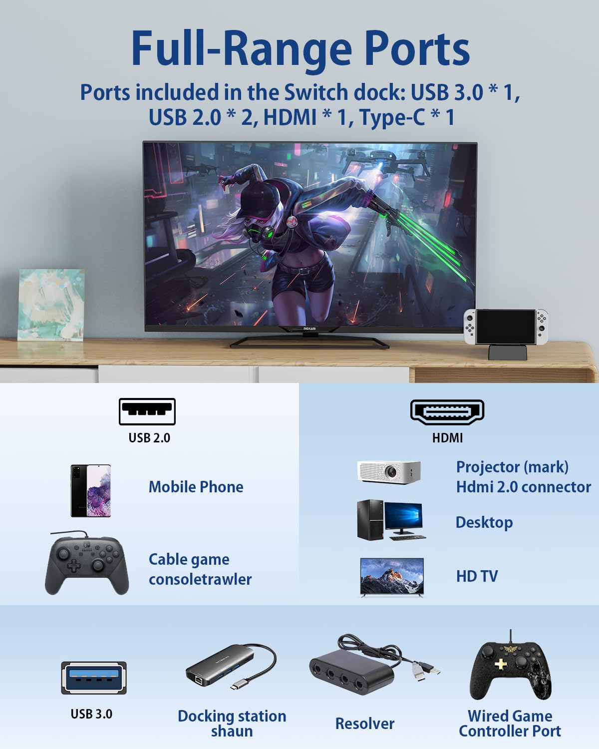 DUXICEPIN docking station packaged shows after-sales support and warranty details.