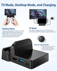DUXICEPIN docking station side view demonstrates slim profile and easy portability for on-the-go gaming.