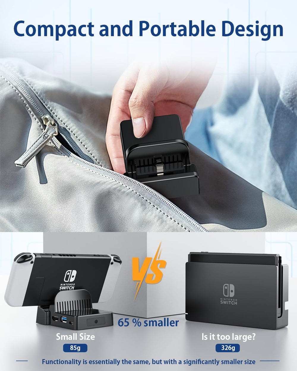 DUXICEPIN docking station USB3-port enables simple controller connections for multiplayer sessions.