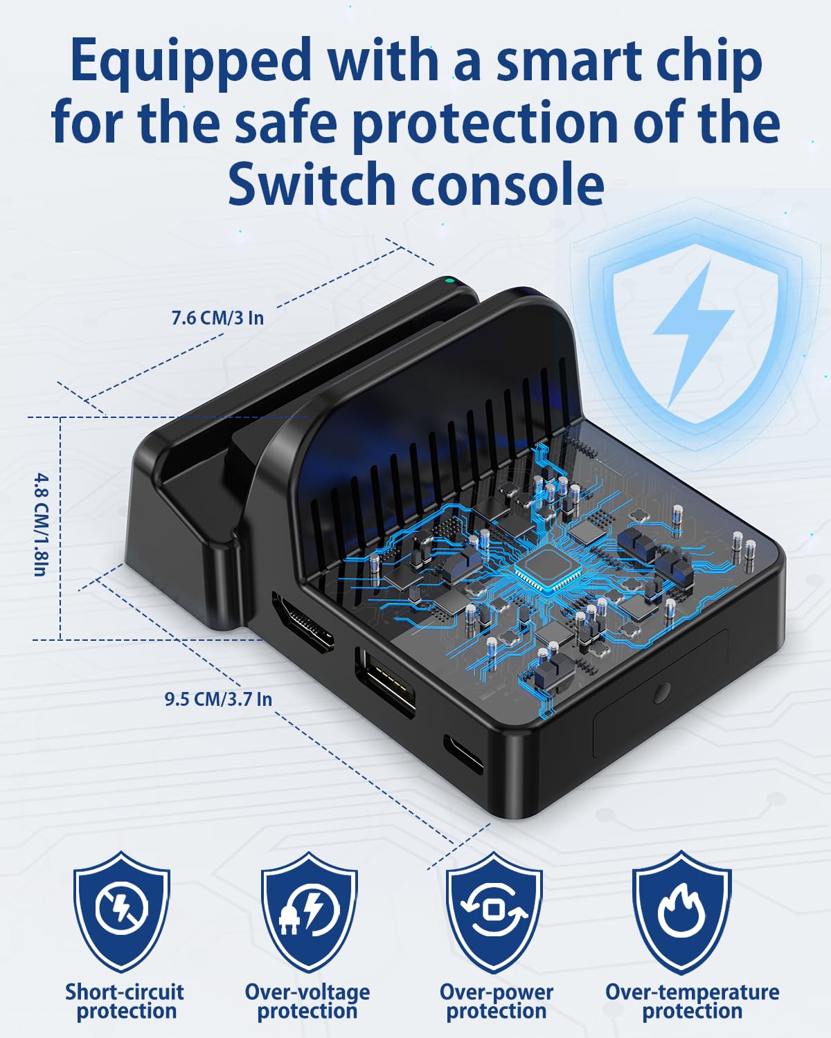 DUXICEPIN docking station ventilation-safety features built-in cooling and protective safeguards.