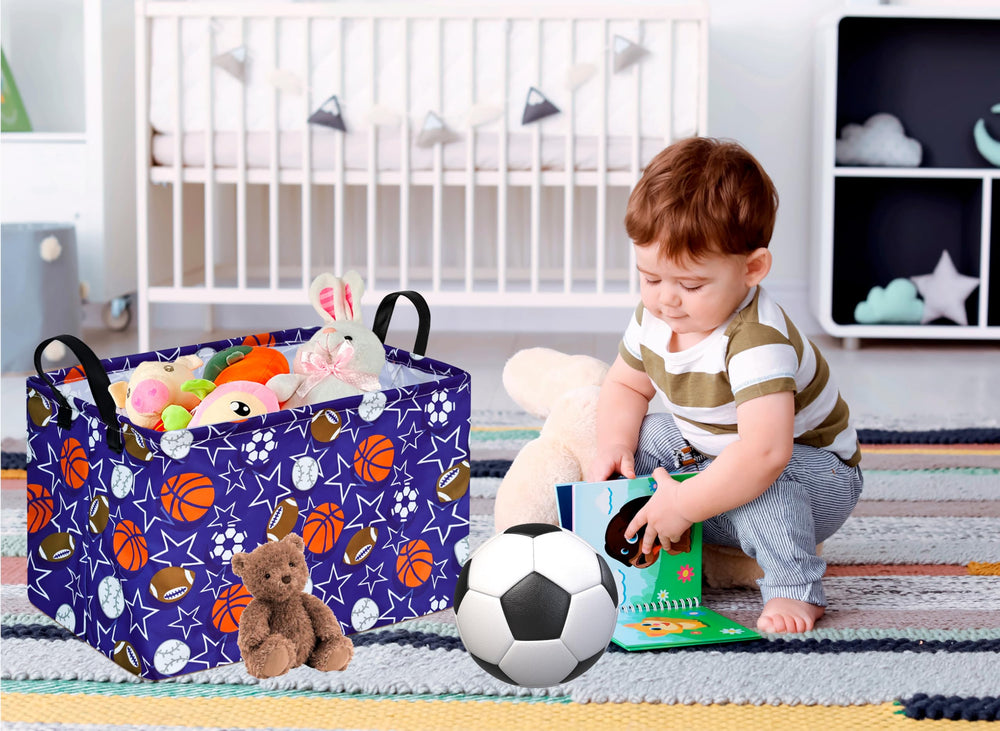 DUYIY rectangle balls-pattern gift storage basket collapsible design saves space