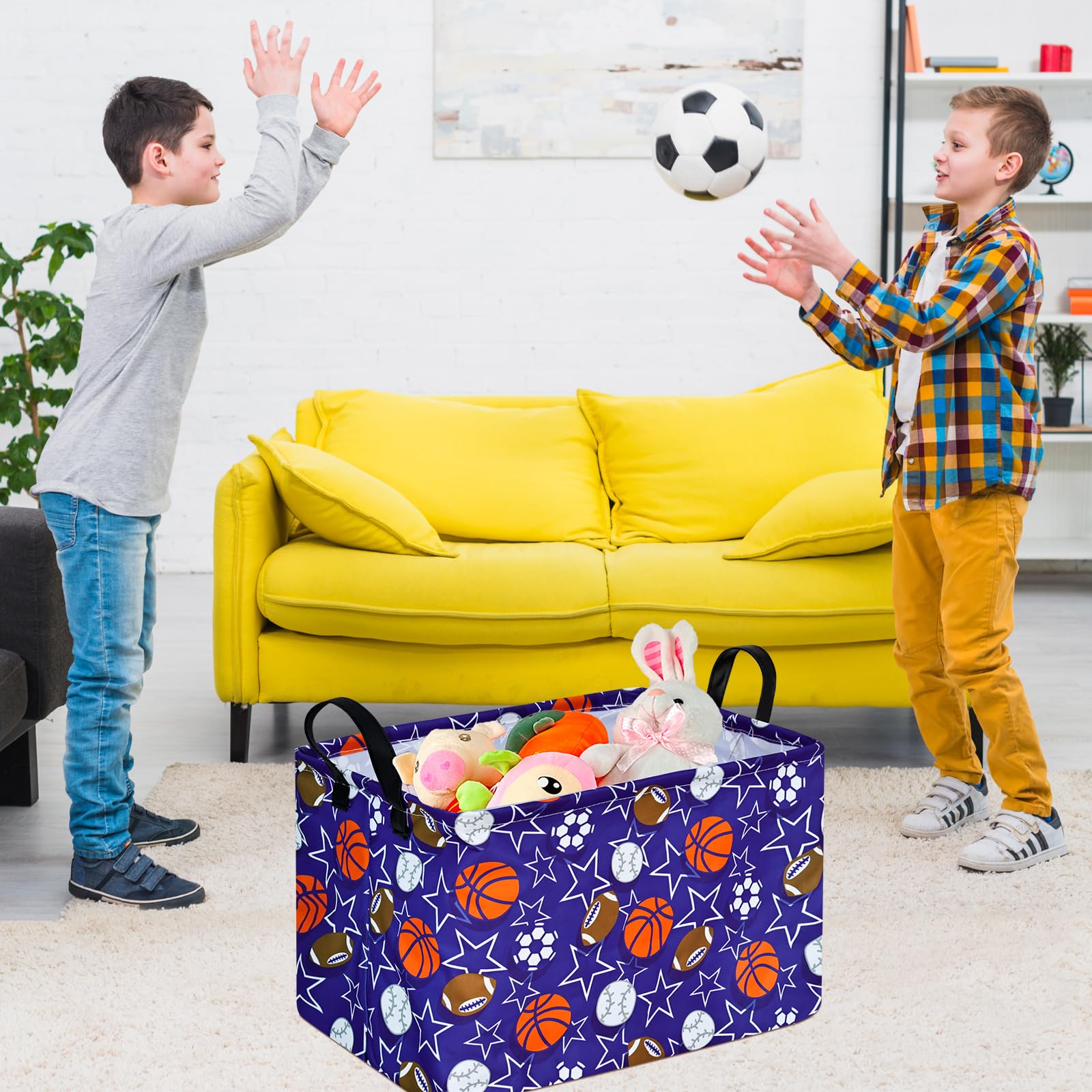 DUYIY rectangle balls-pattern gift storage basket nursery use for toys and books