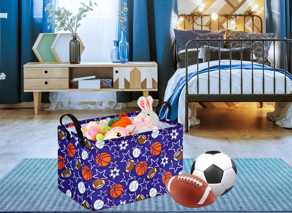 DUYIY rectangle balls-pattern gift storage basket open-top for quick access