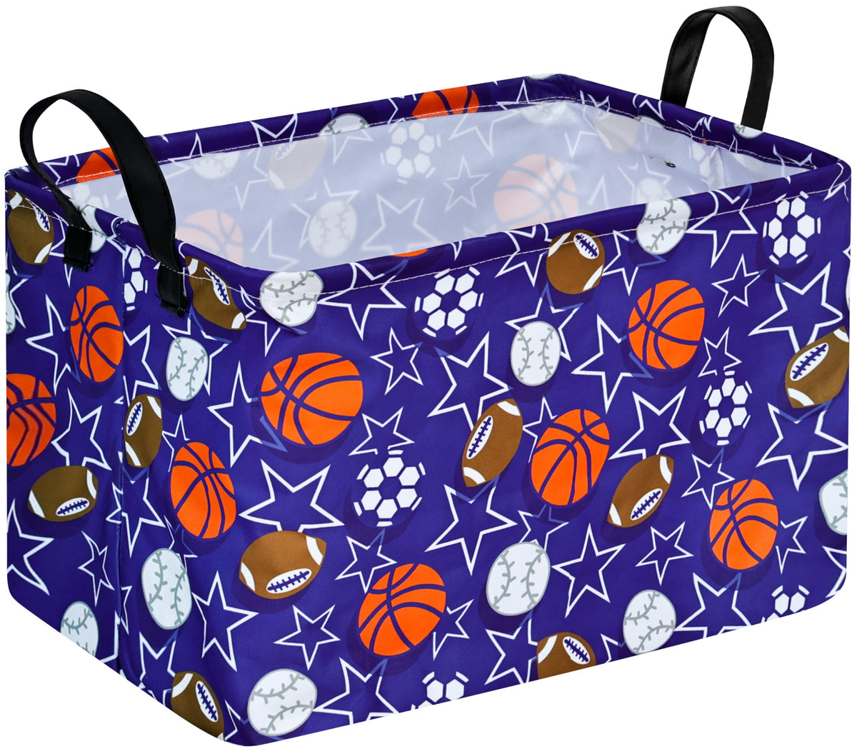 DUYIY rectangle balls-pattern gift storage basket front view for organized toys