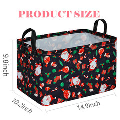 DUYIY rectangle Christmas gift basket side handle, easy carry for heavy loads.