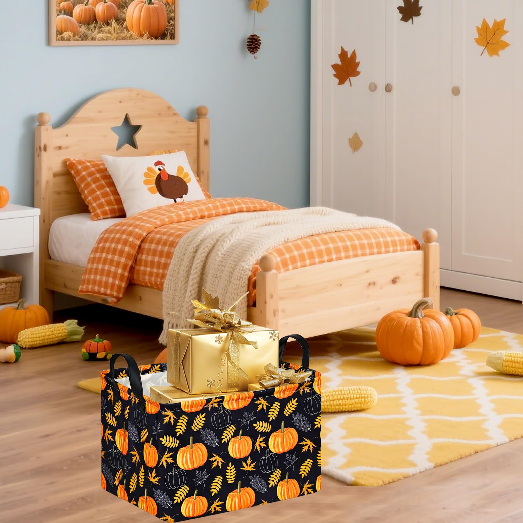 DUYIY Rectangle Gift Storage Basket dimensions reveal generous capacity for items.