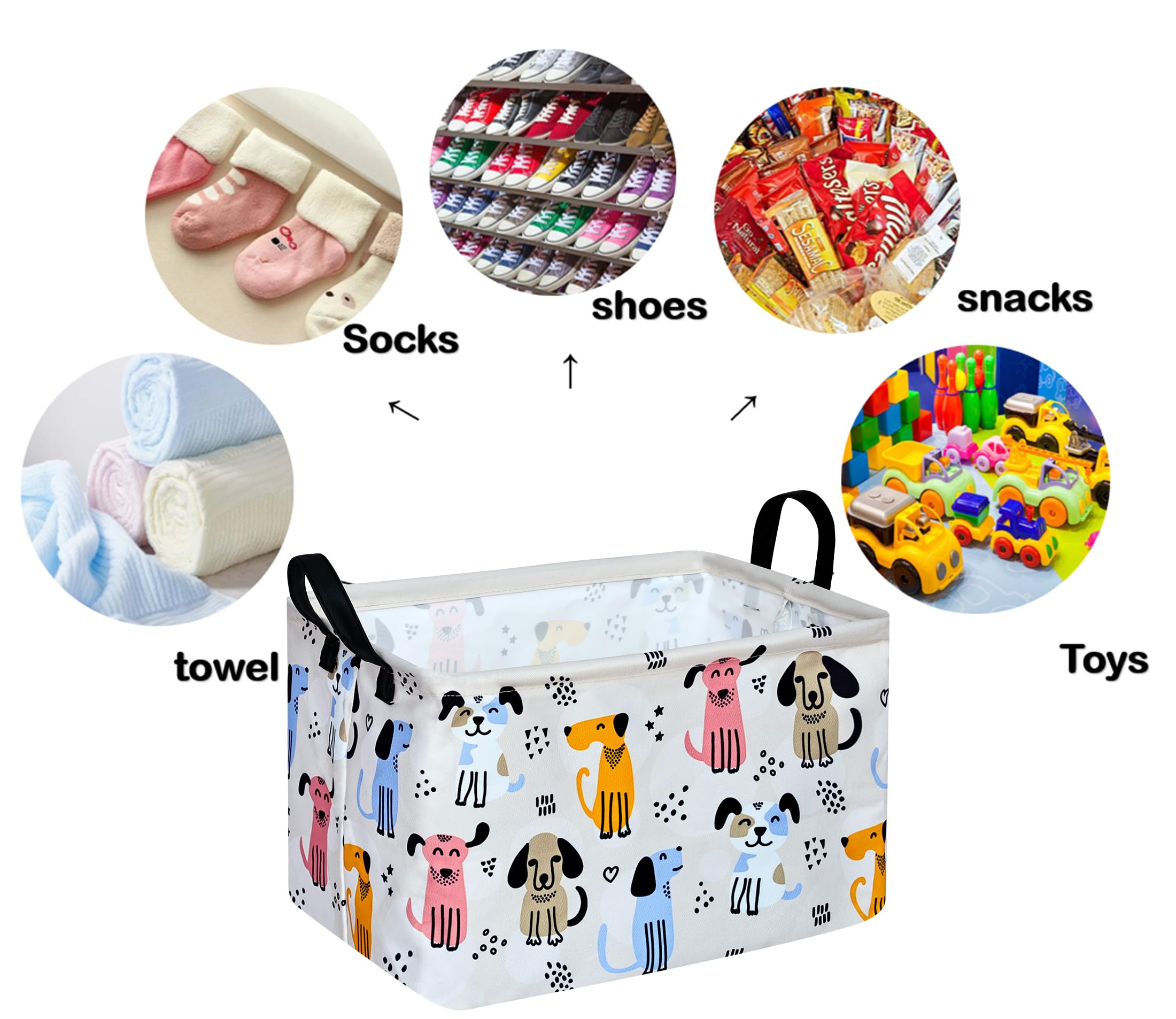 DUYIY rectangle gift storage basket durable handles for comfortable carrying