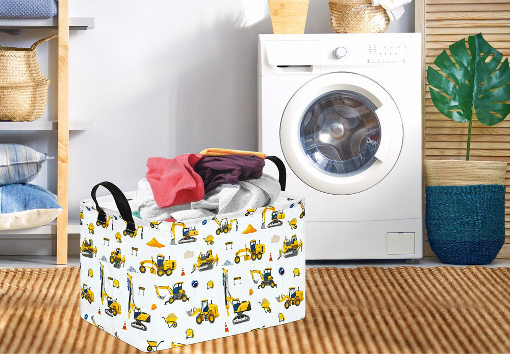 DUYIY rectangle gift storage basket folded demonstrates easy storage when not in use