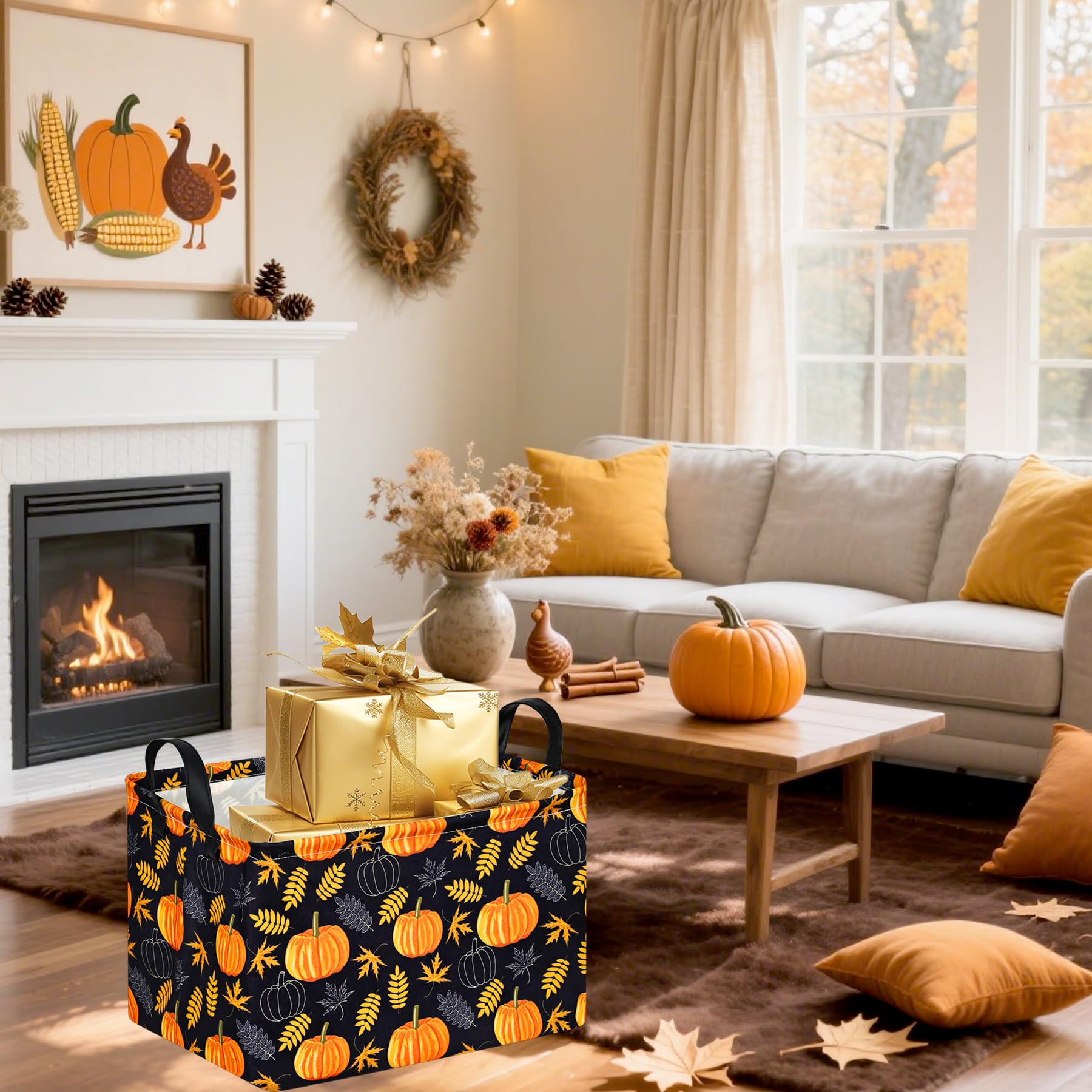 DUYIY Rectangle Gift Storage Basket waterproof coating visible to protect contents.