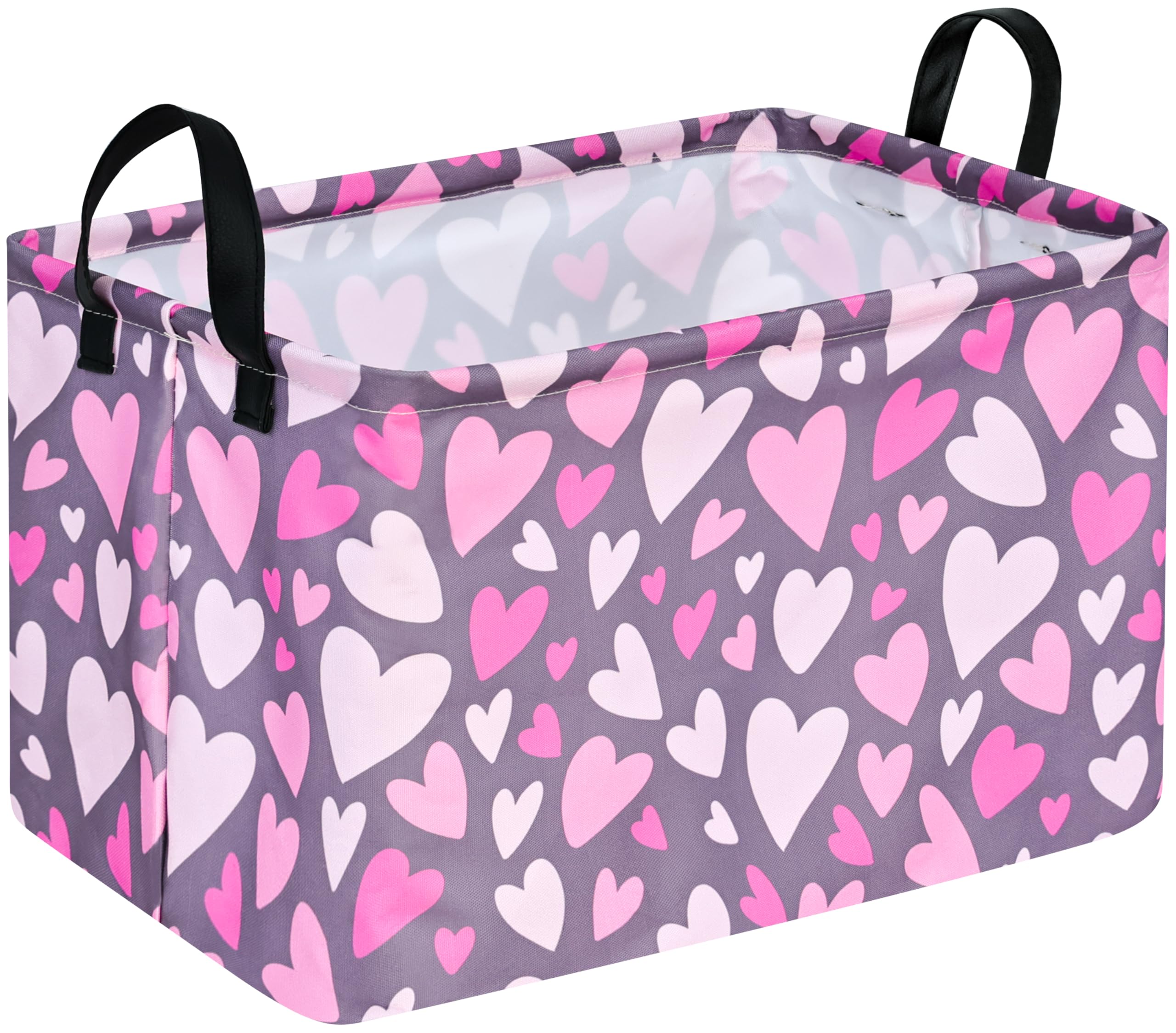 DUYIY rectangle heart pattern gift storage basket keeps decor organized and stylish.