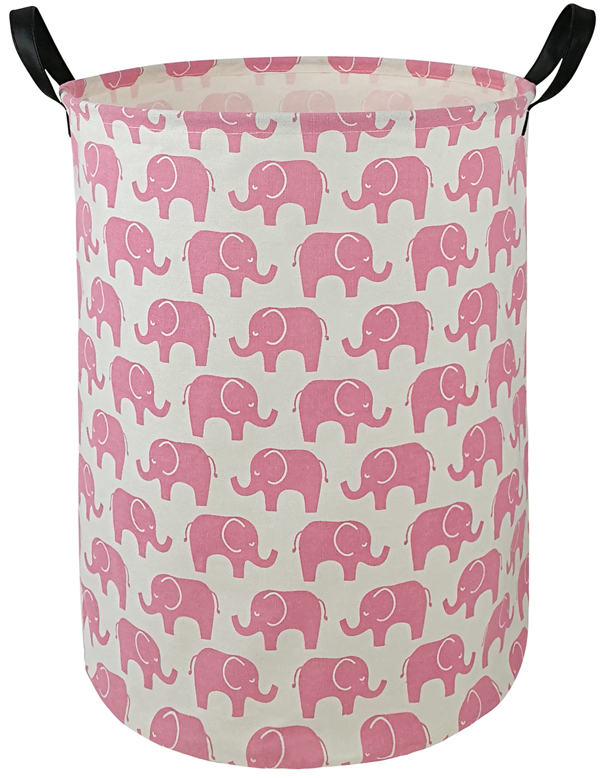 DUYIY round laundry hamper side view highlights durable cotton fabric and easy organizing in any room