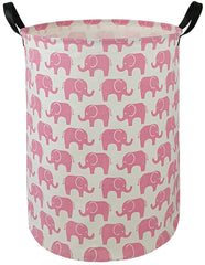 DUYIY round laundry hamper side view highlights durable cotton fabric and easy organizing in any room