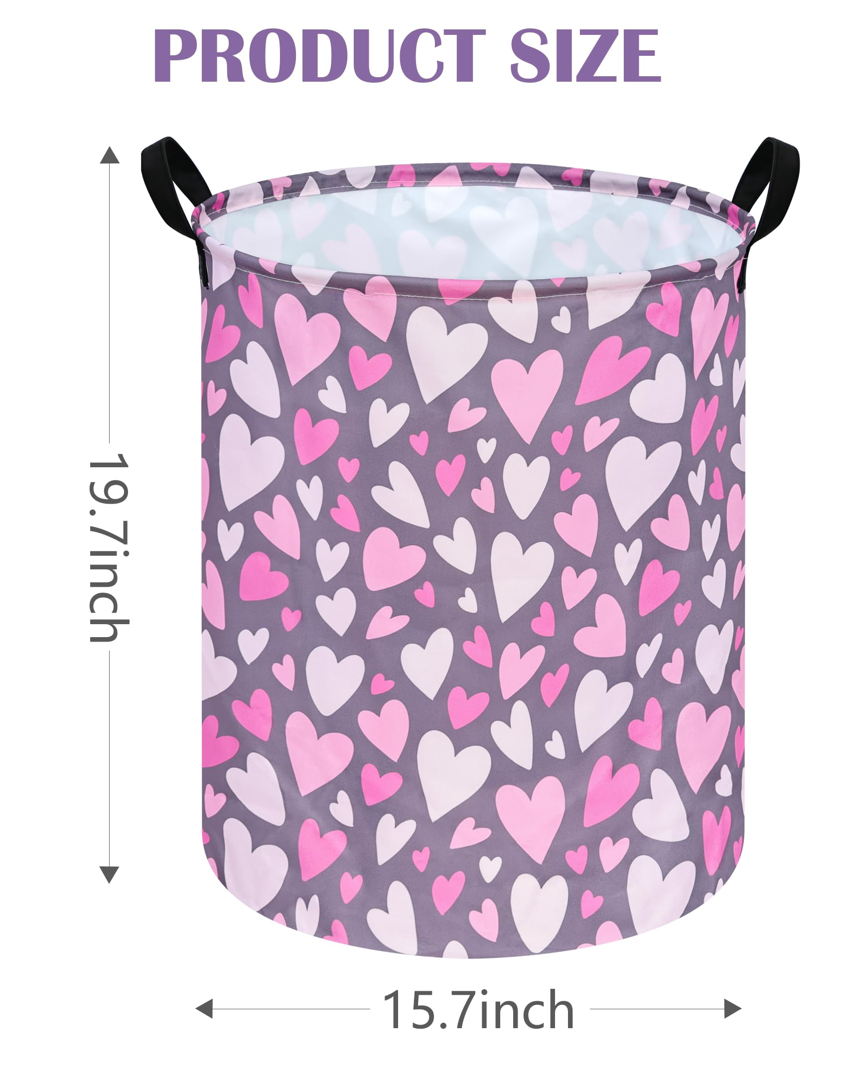 DUYIY Round Valentine Gift laundry hamper with clothes sorting in room