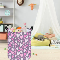 DUYIY Round Valentine Gift laundry hamper full-front view in bright color