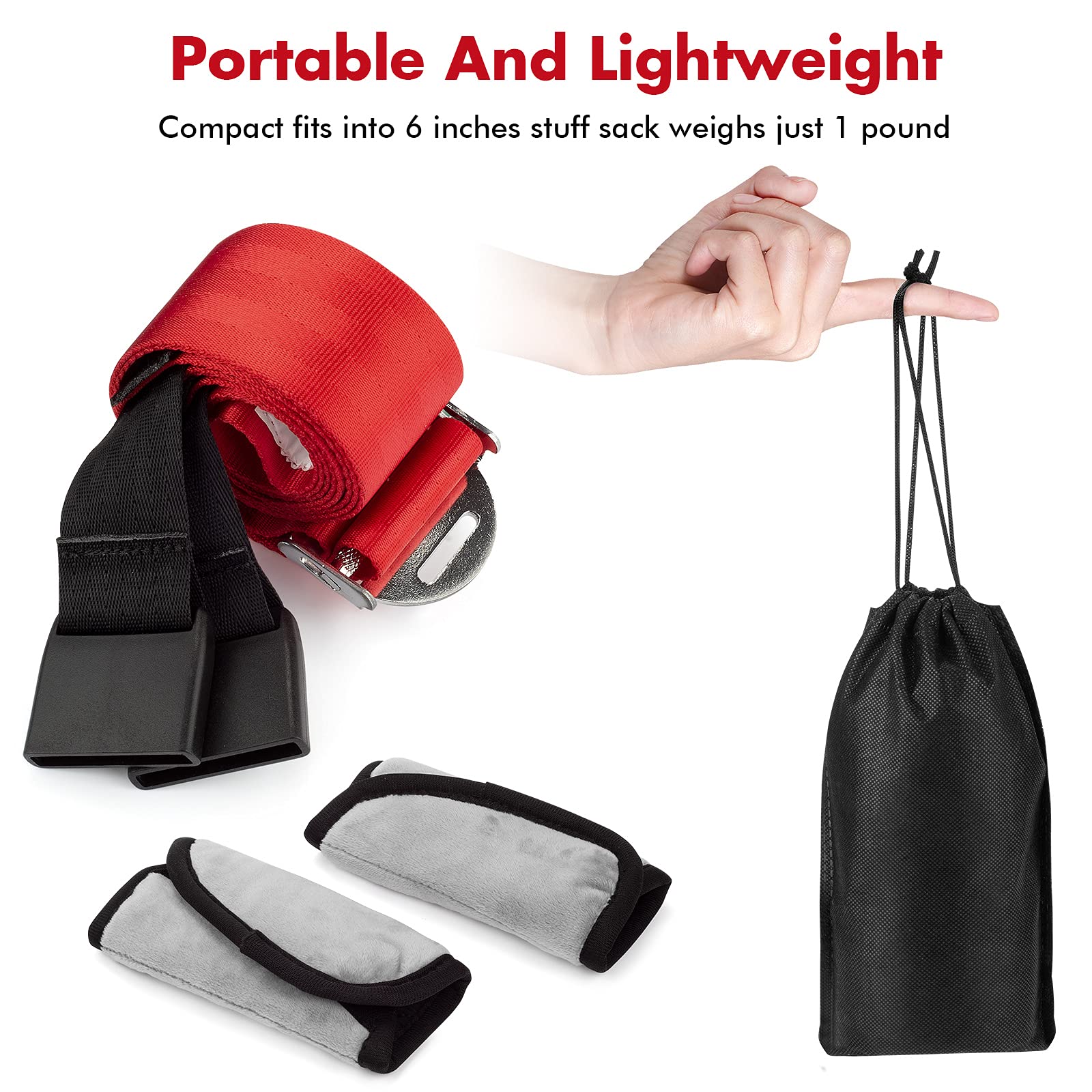 Duythy harness weighs about 1 pound for light travel.