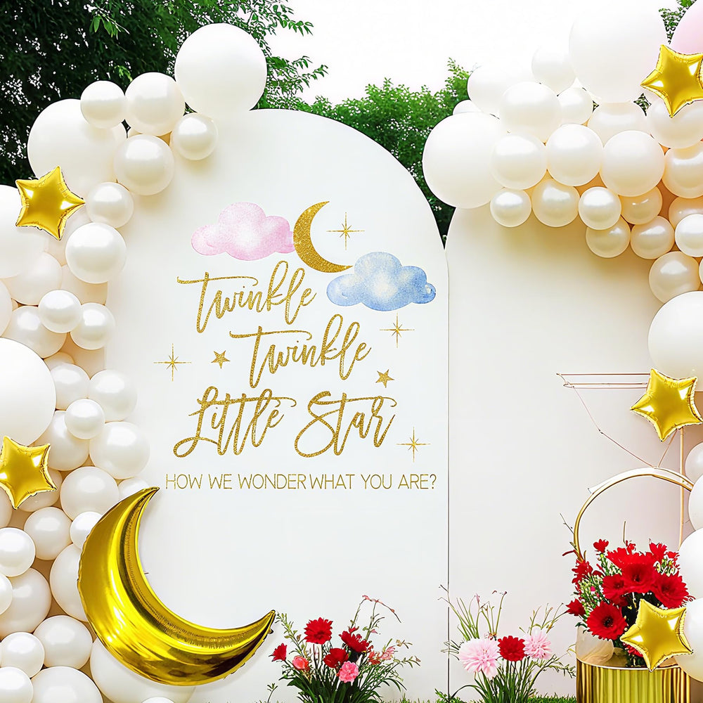 Dvehdbay Cloud-themed gender reveal arch for dreamy party backdrop.