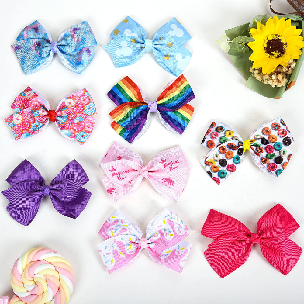 Dwenarry rainbow print bow for versatile daily looks.