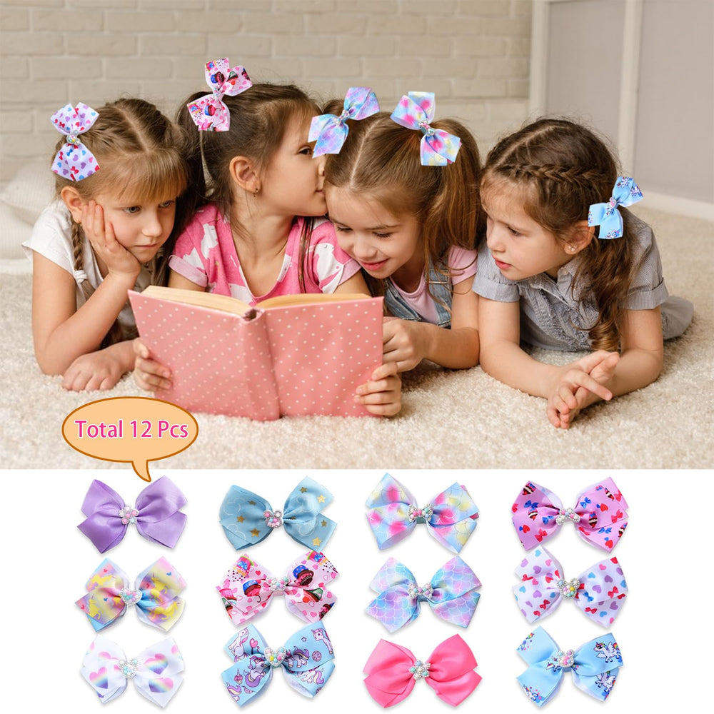 Dwenarry multi-pack bows presented as a gift-ready set for little girls