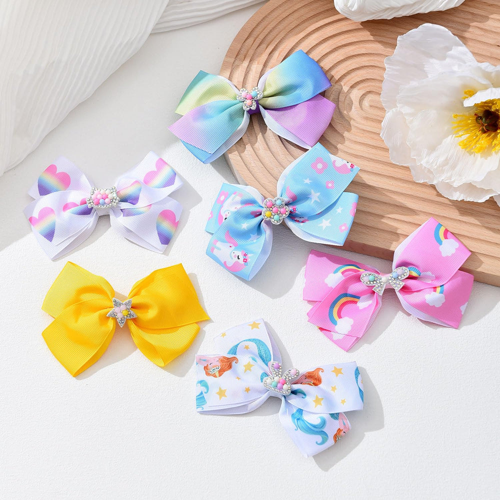 Dwenarry heart-print bows with clips for versatile outfits