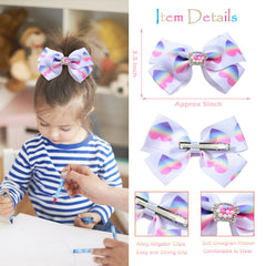 Dwenarry mermaid-print bows with clips for playful looks