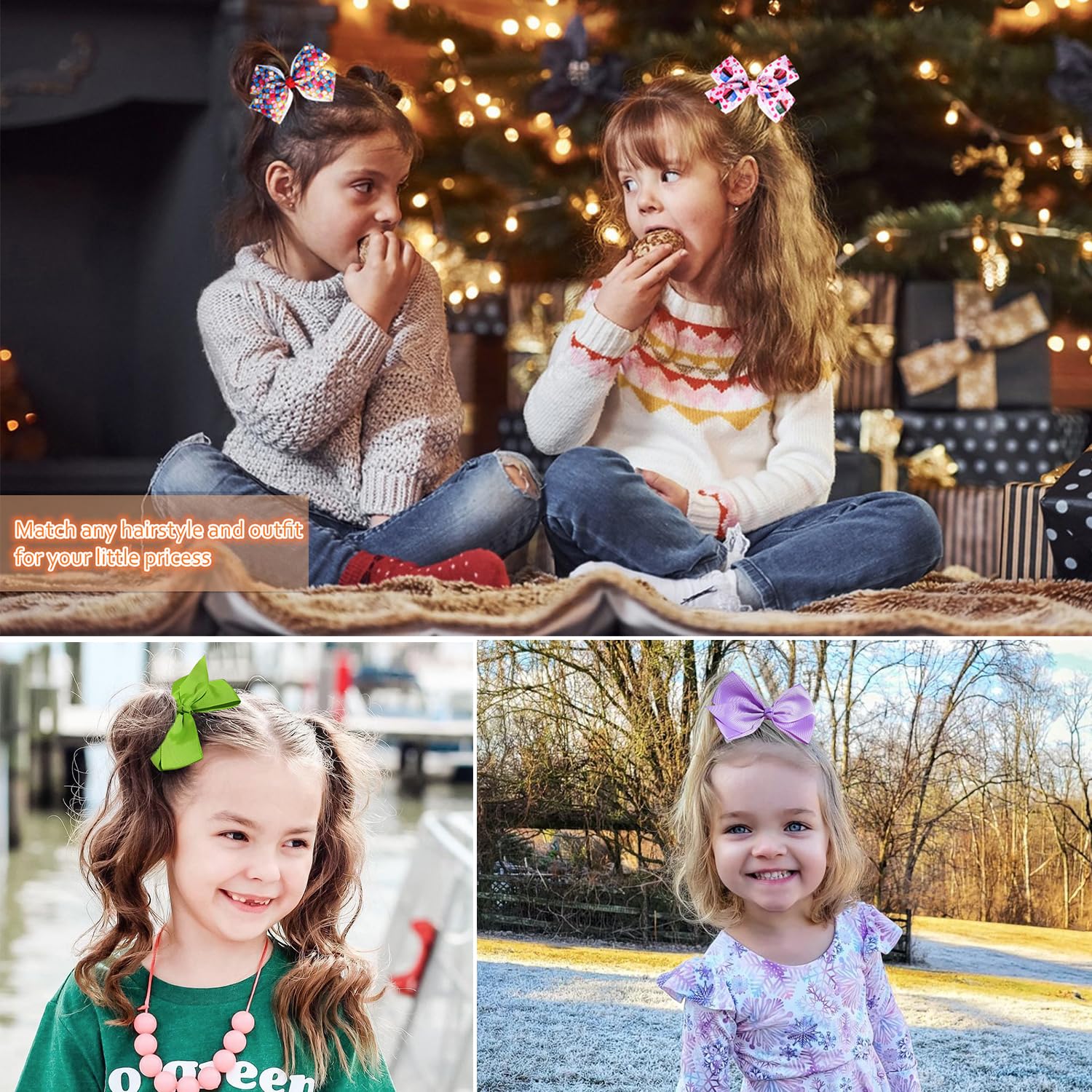 Dwenarry 5-inch bows worn in a ponytail for tidy, stylish daily looks