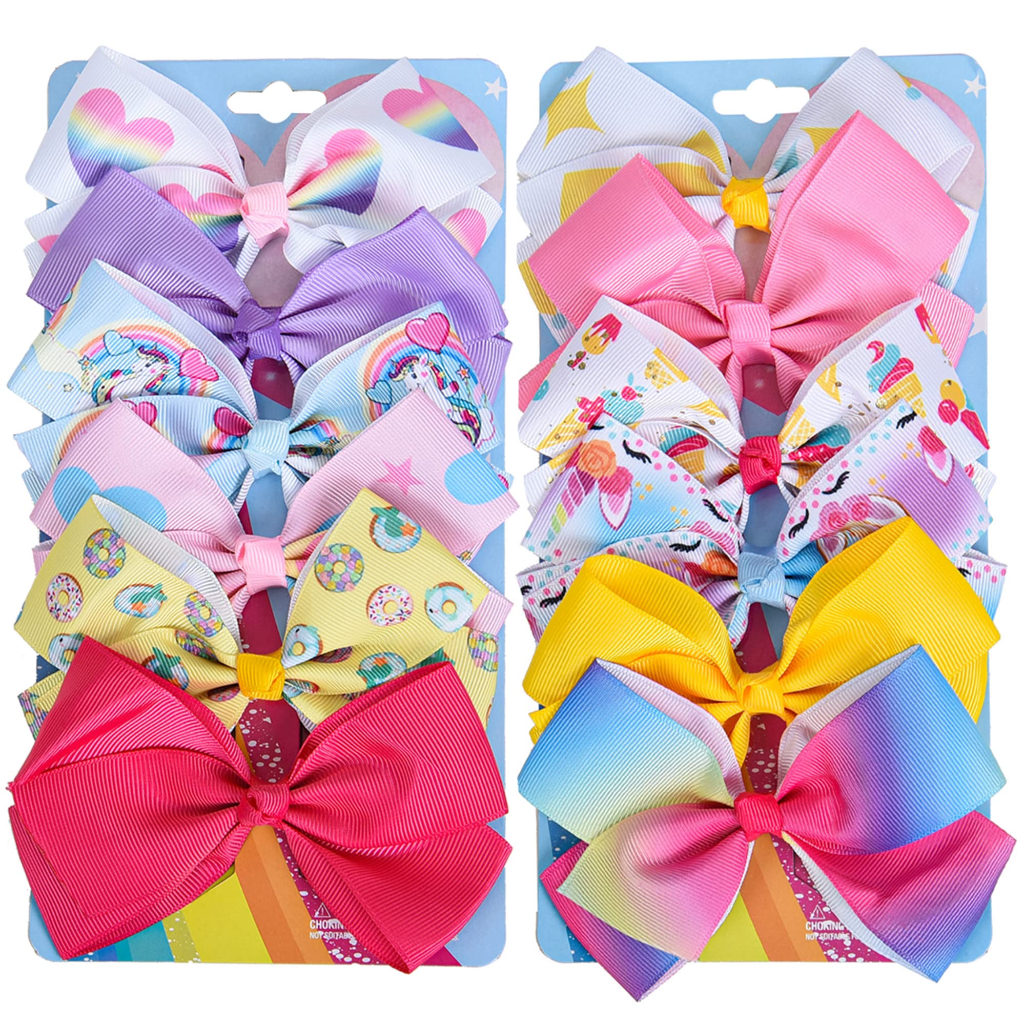 Dwenarry rainbow heart bow clip adds bright cheerful style to daily hairstyles