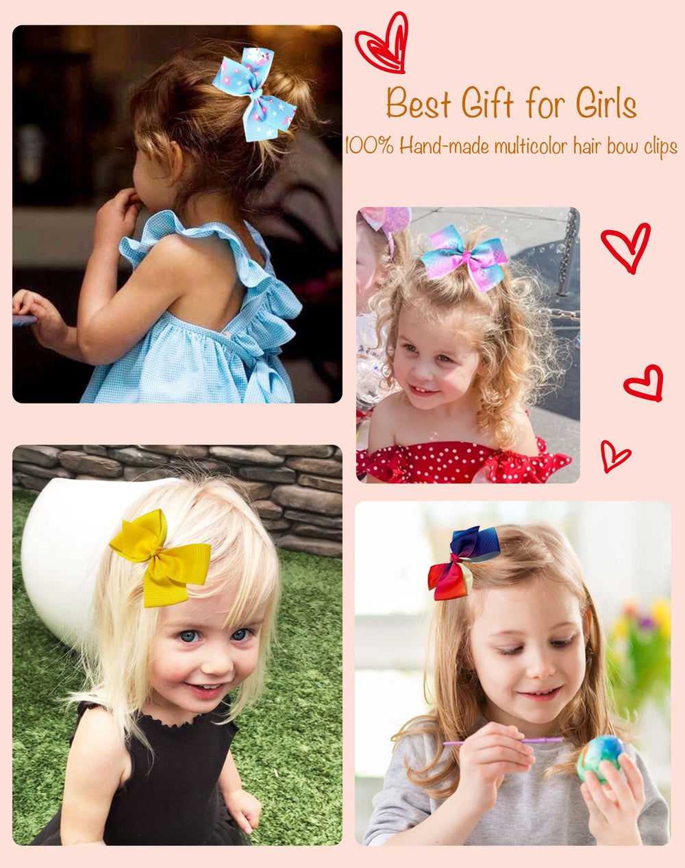 Dwenarry rainbow heart bows offer playful style for photos and parties
