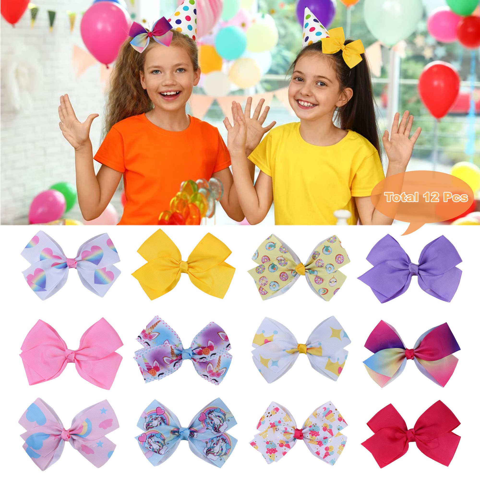Dwenarry sky blue mermaid print bow clip with playful shimmer