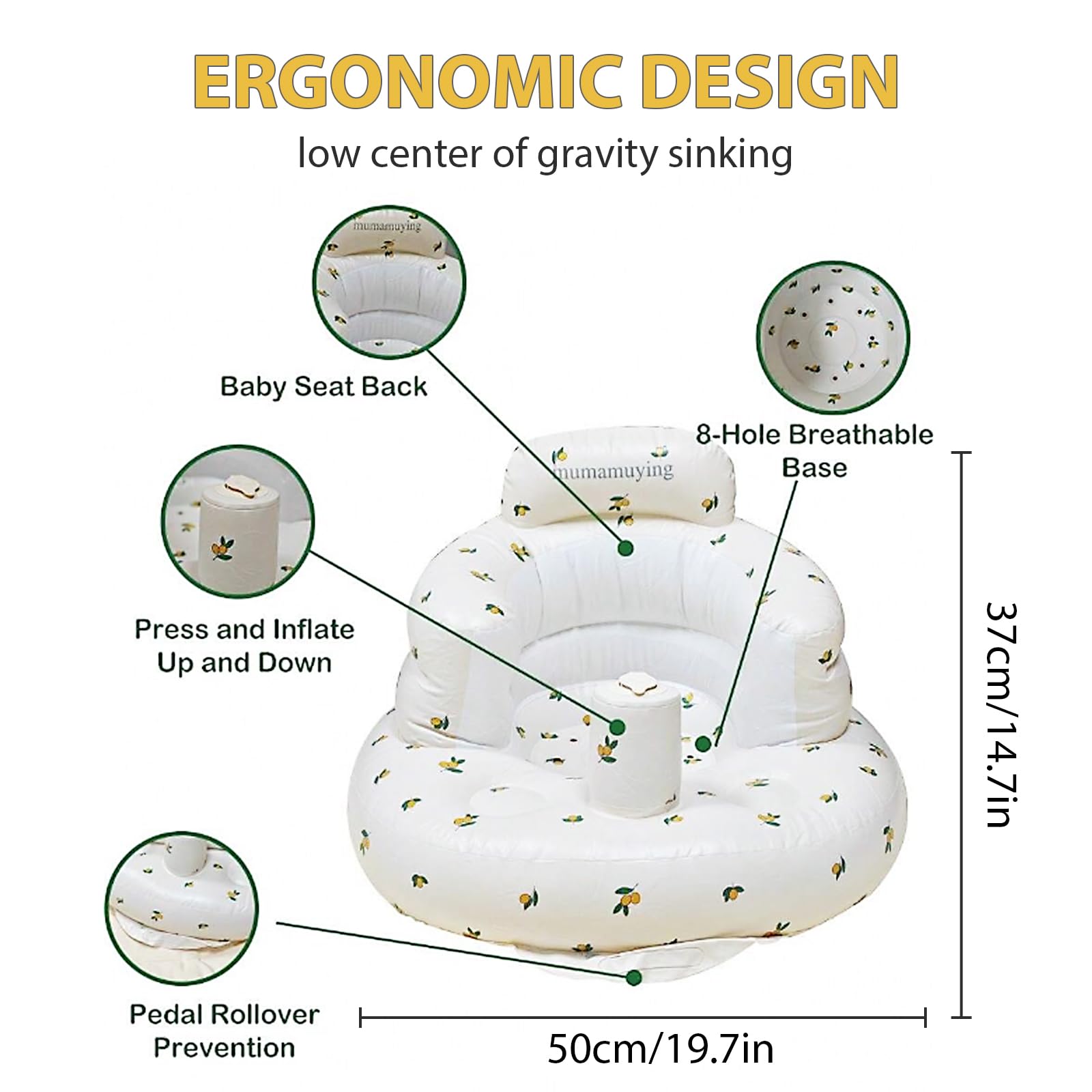 Dwenles inflatable baby seat multifunction for sitting, feeding, and play
