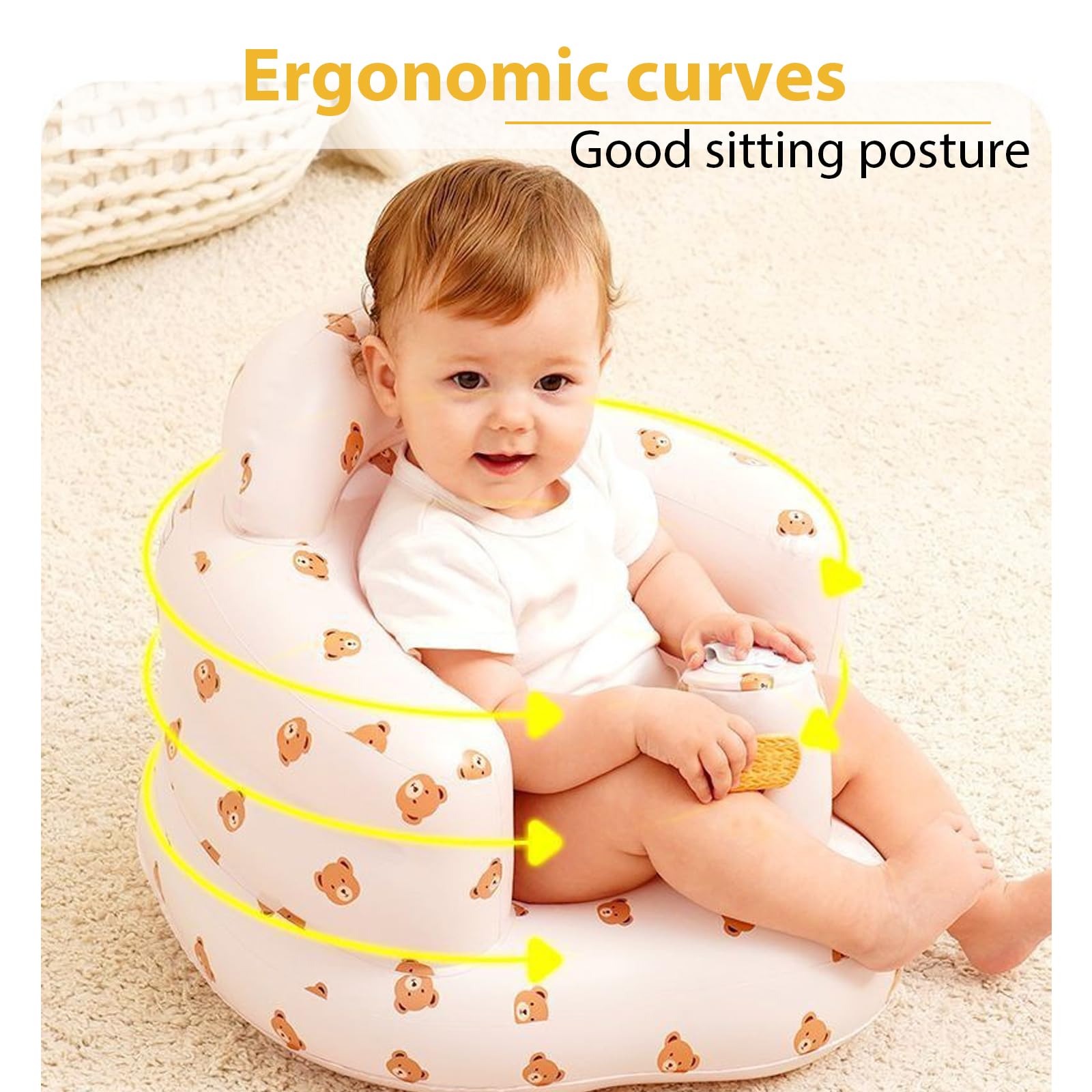 Dwenles travel-friendly inflatable baby seat folds compactly for transport