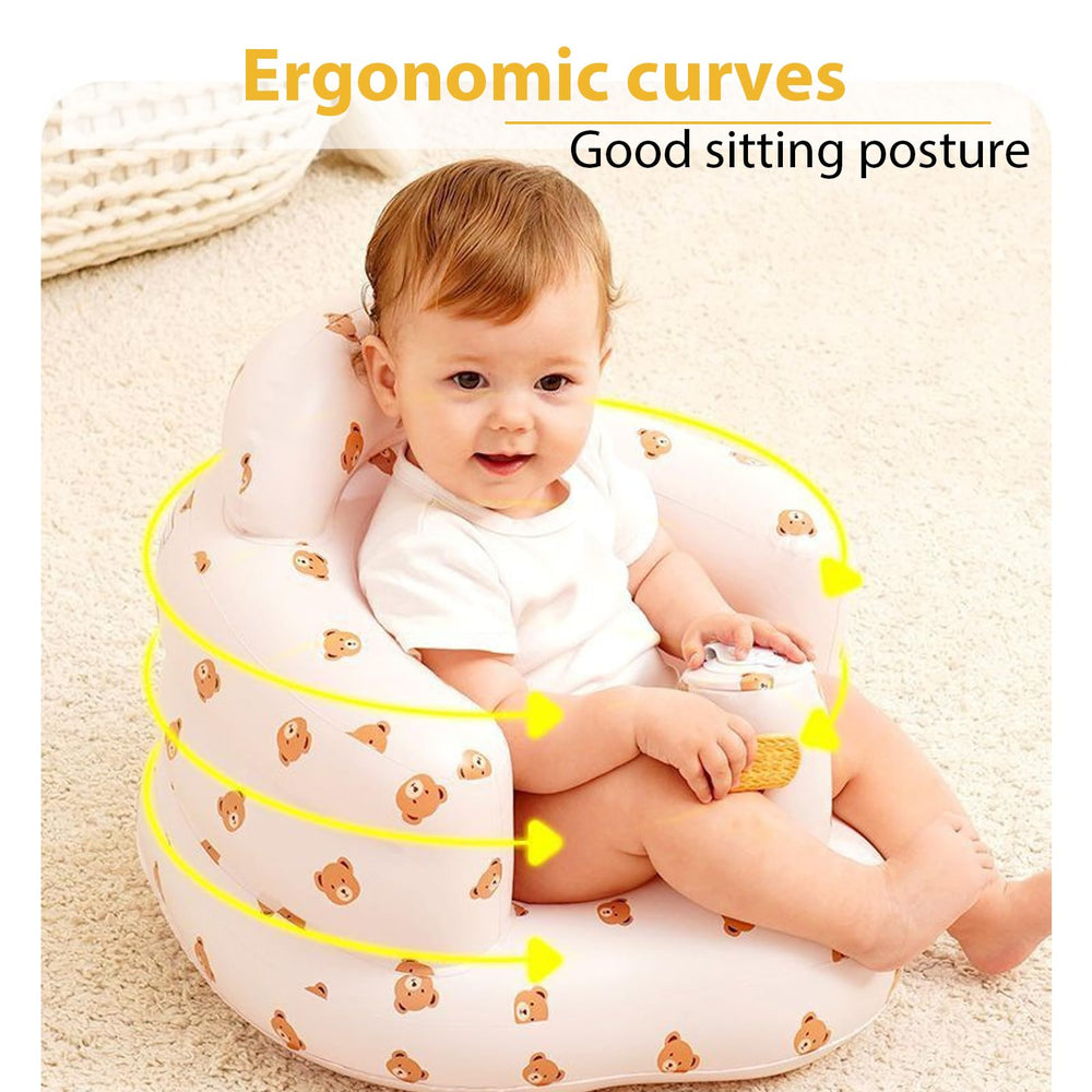 Dwenles travel-friendly inflatable baby seat folds compactly for transport