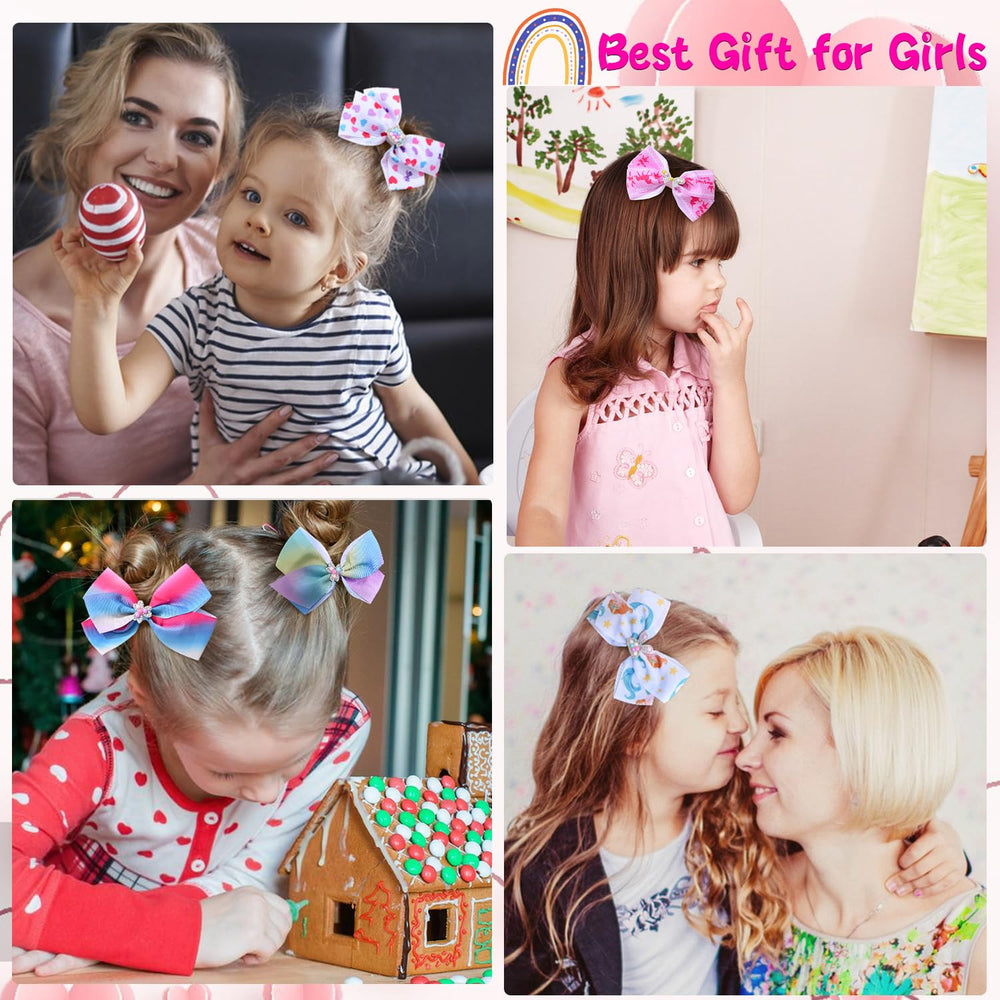 Dwenarry grosgrain bows show soft texture and secure alligator clips for kids' hairstyles