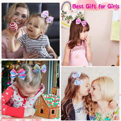 Dwenarry grosgrain bows show soft texture and secure alligator clips for kids' hairstyles