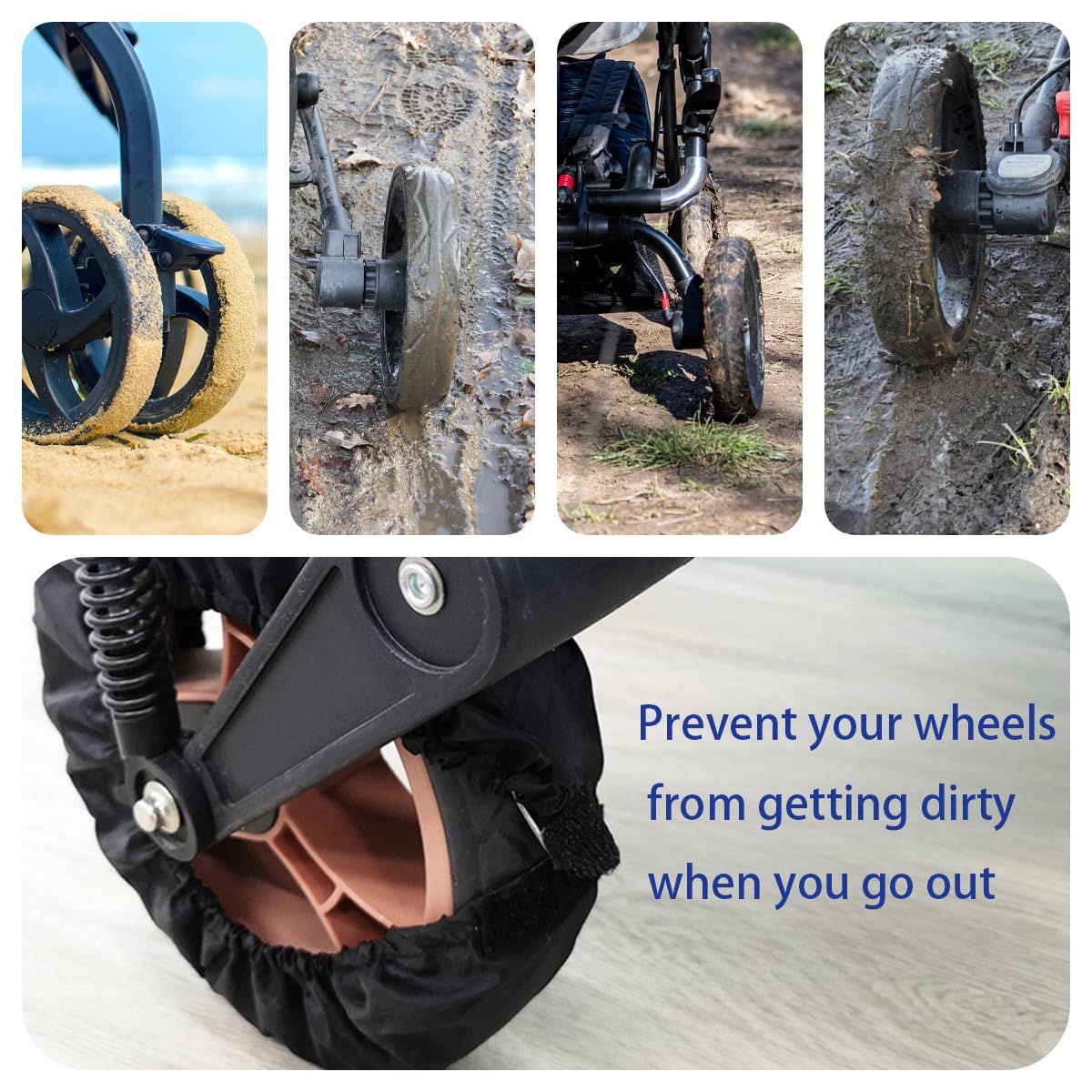 DWJSYXEI stroller wheel protectors dustproof design keeps wheels cleaner outdoors