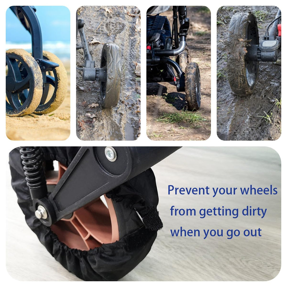 DWJSYXEI stroller wheel protectors dustproof design keeps wheels cleaner outdoors