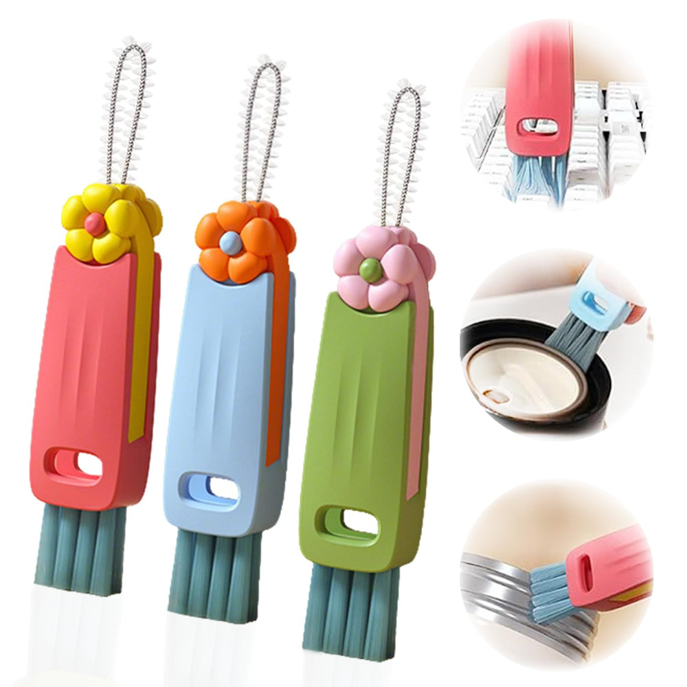 DWNDN 3in1 cup lid gap cleaning brush set packaging, compact and portable for home use.