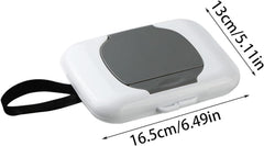 Dwuww travel wipe holder grey-green side view showcasing compact on-the-go storage