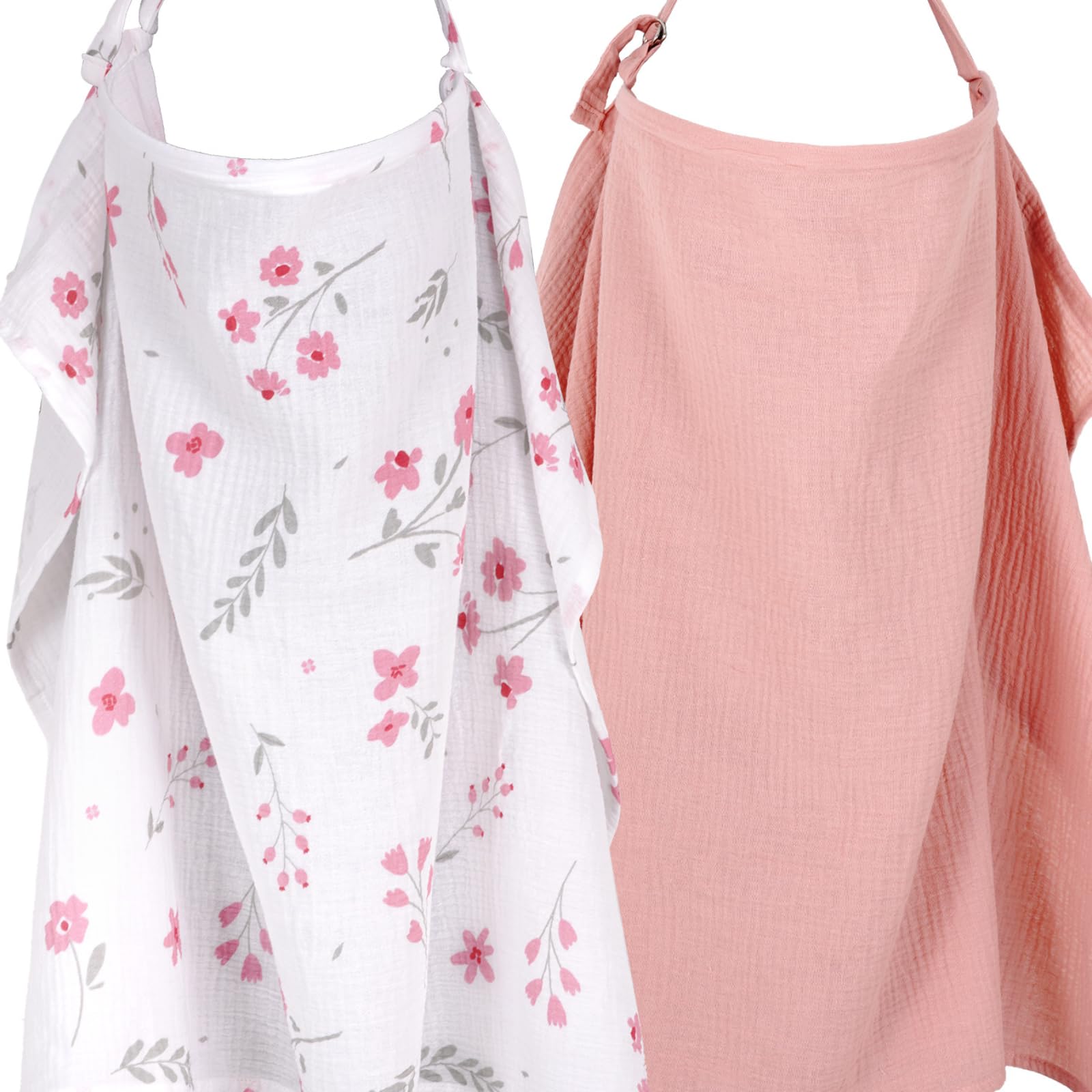 DXGSHSA nursing cover with arched neckline offering private eye contact window for discreet public nursing.