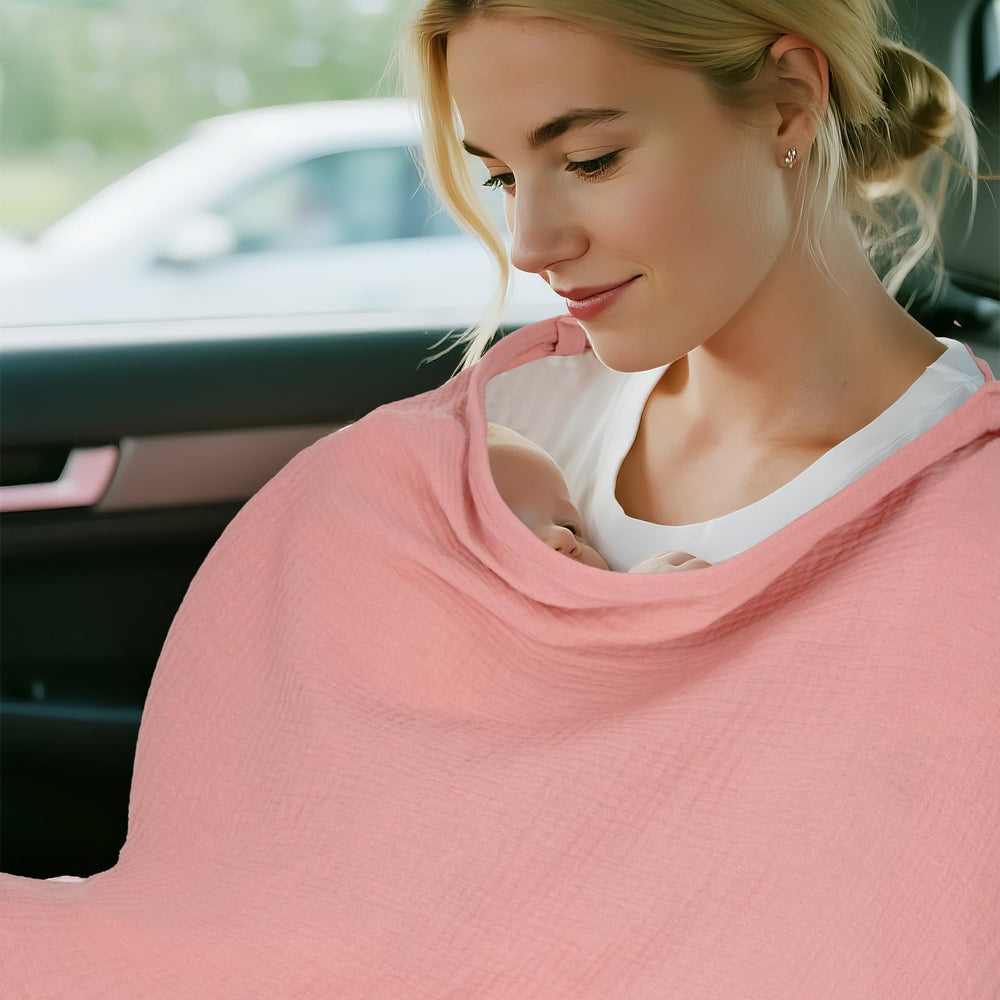 DXGSHSA cotton muslin fabric nursing cover stays soft after washes.