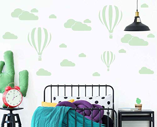 DXLING D952 cloud accents wall sticker set ideal for kids' bedrooms and smooth surfaces.