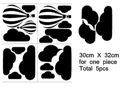 DXLING white clouds and hot air balloons vinyl art – waterproof, durable decor for busy nurseries