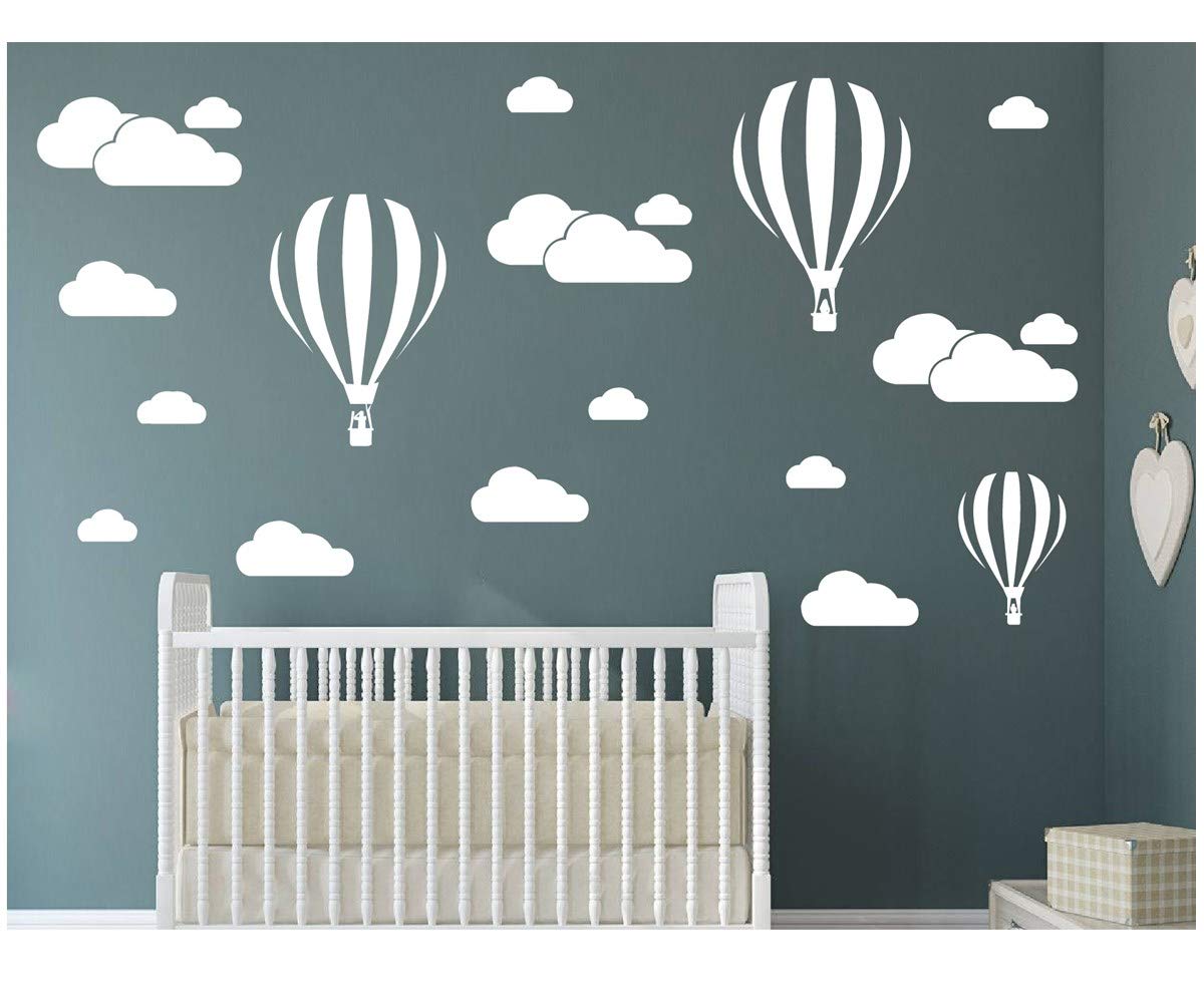 DXLING white clouds and hot air balloons baby wall decals – creates dreamlike ambience for bedtime