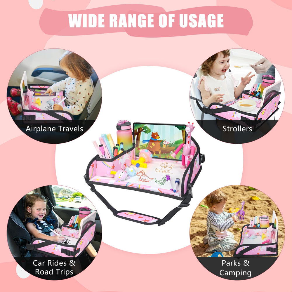 DxTing Kids Travel Tray foldable design fits neatly in backpacks between adventures.