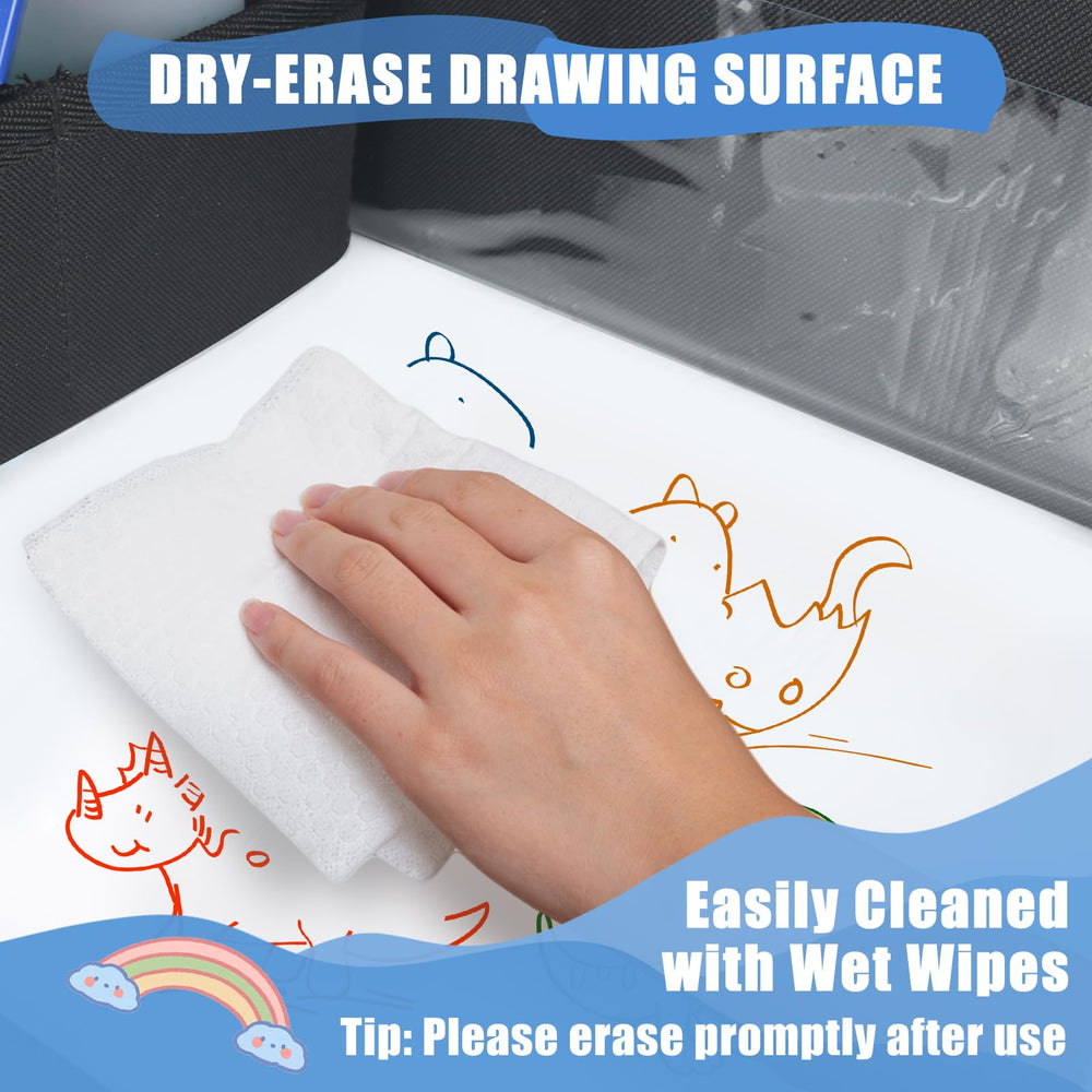 DxTing two-pack travel tray set supports versatile road-trip activities for kids.